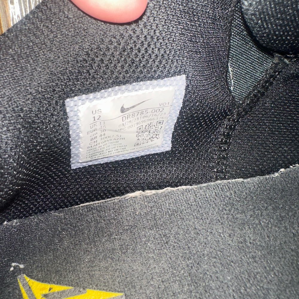 Nike Black and Yellow Basketball Shoes